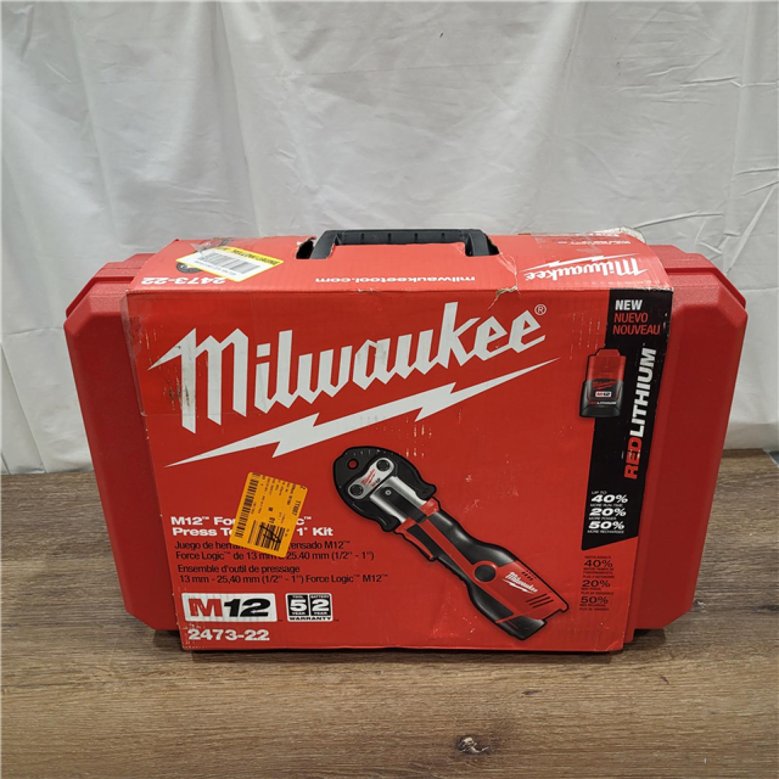 AS-IS Milwaukee M12 Force Logic Press Tool 1/2 in. to 1 in. Kit