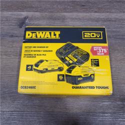 AS-IS DEWALT 20V MAX Lithium-Ion 6.0Ah and 4.0Ah Battery and Charger Starter Kit