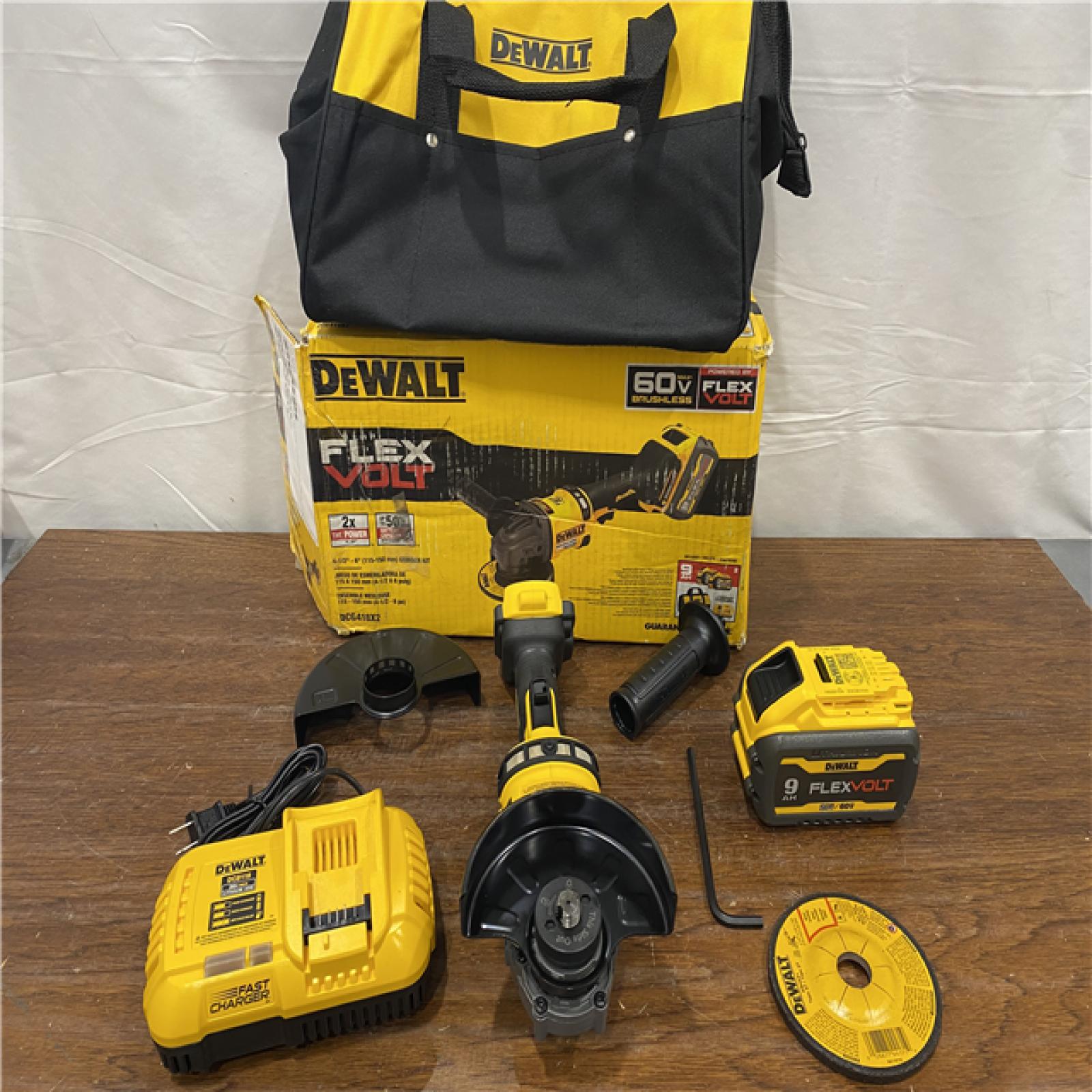 AS-IS DeWalt Flexvolt 60V Max Cordless Grinder  4.5 in; 6 in  Kit  1 KT (115-DCG418X2)