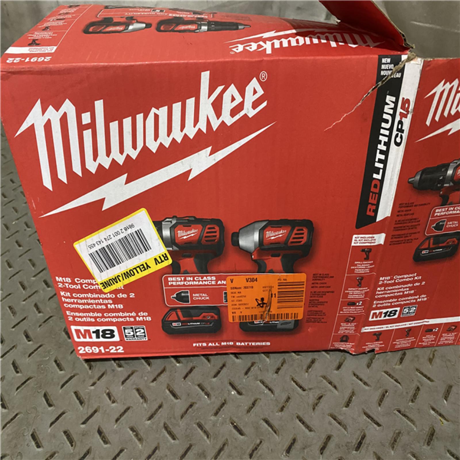 Houston location AS-IS Milwaukee Electric Tools 2691-22 MILWAUKEE M18 COMBO KITS