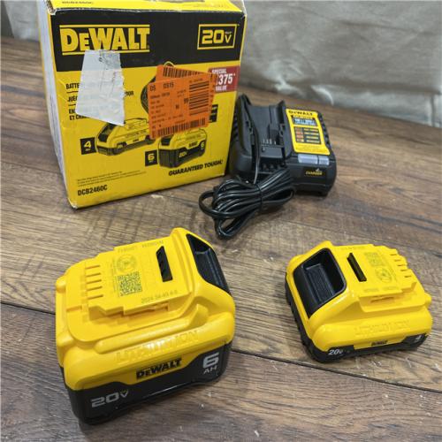 AS IS DEWALT 20V MAX Lithium-Ion 6.0Ah and 4.0Ah Battery and Charger Starter Kit