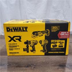 AS-IS DEWALT 20-Volt Lithium-Ion Cordless 3-Tool Combo Kit with FLEXVOLT 9 Ah and 20V 6 Ah Batteries and Charger