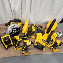 AS-IS DEWALT 20-Volt Max Lithium-Ion 10-Tool Cordless Combo Kit with Two 2.0 Ah Batteries, Charger and 2 Bags