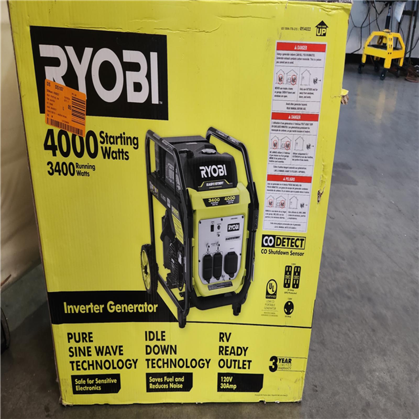 California AS-IS Ryobi 3400 Running Watt 4000 Starting Watt Power Inverter Generator