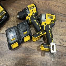 AS-IS Dewalt DCK225D2 20V MAX ATOMIC Brushless Compact Lithium-Ion 1/2 in. Cordless Drill Driver and 1/4 in. Impact Driver Combo Kit with 2 Batteries 2 Ah