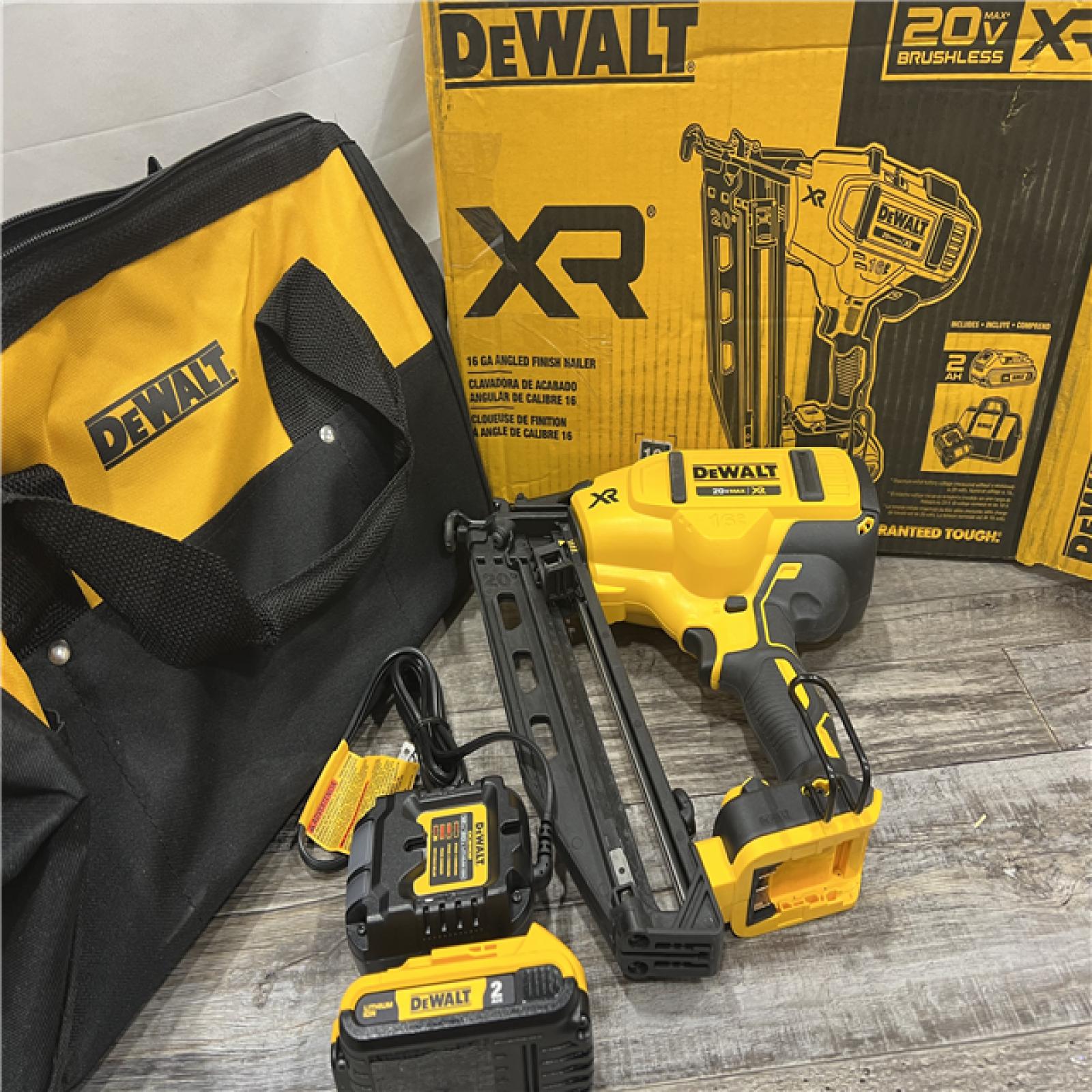 AS-IS DeWalt DCN660D1 20V 16 Gauge Cordless Angled Finish Nailer Kit W/ 2Ah Battery