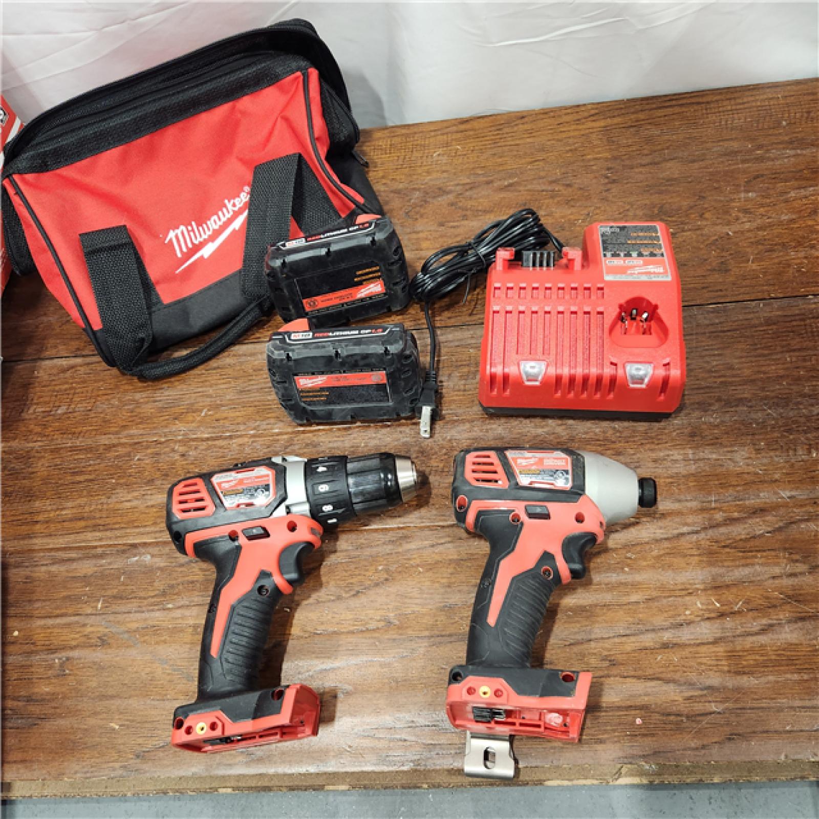 AS-IS Milwaukee M18 18V Cordless Brushed 2 Tool Drill/Driver and Impact Driver Kit