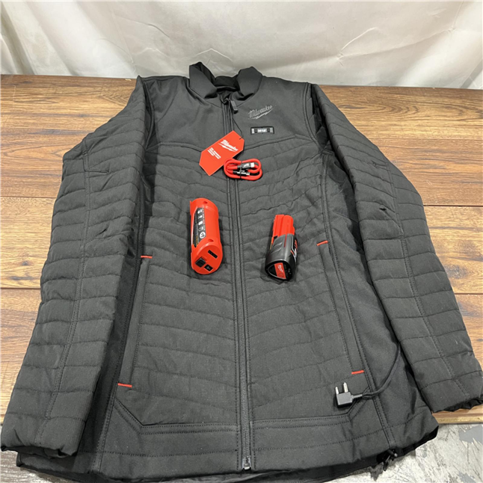 AS IS Milwaukee M12 12V Womens Heated Axis Jacket with Battery, Black, Size Medium - F102B-21M