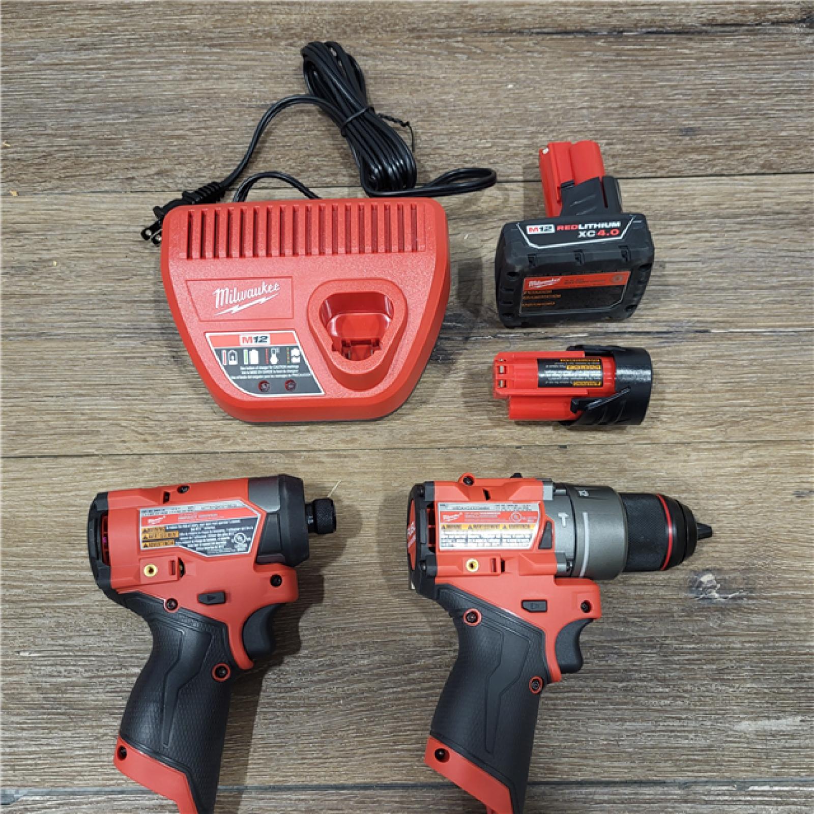 AS-IS M18 18-Volt Lithium-Ion Brushless Cordless Combo Kit (4-Tool) with 2-Batteries, 1-Charger and Tool Bag