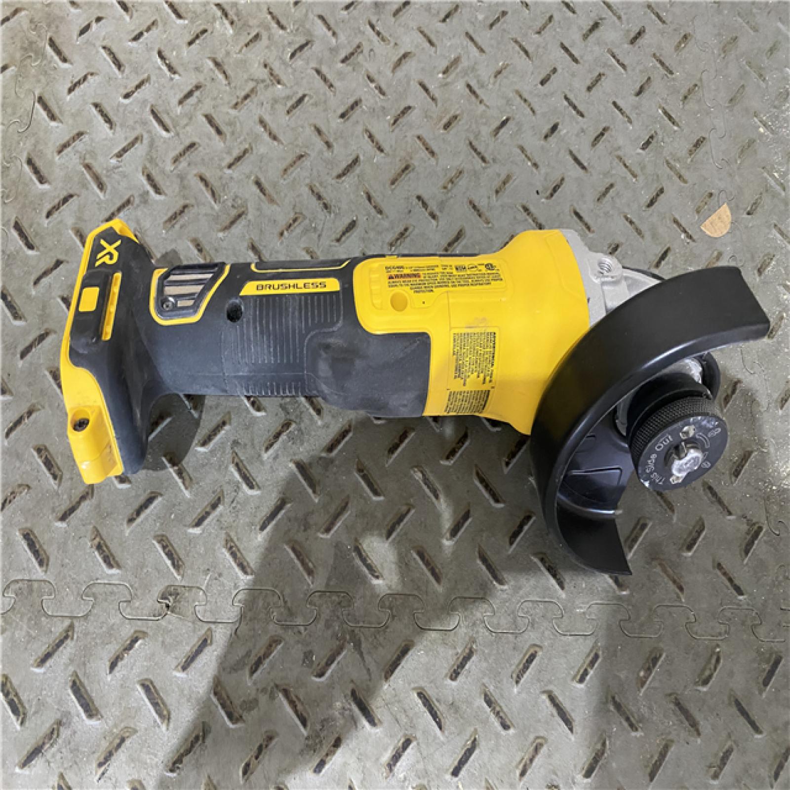 Houston location AS-IS DeWalt DCG405B 20V Max XR 4.5-Inch Slide Switch Small Angle Grinder (Tool Only)