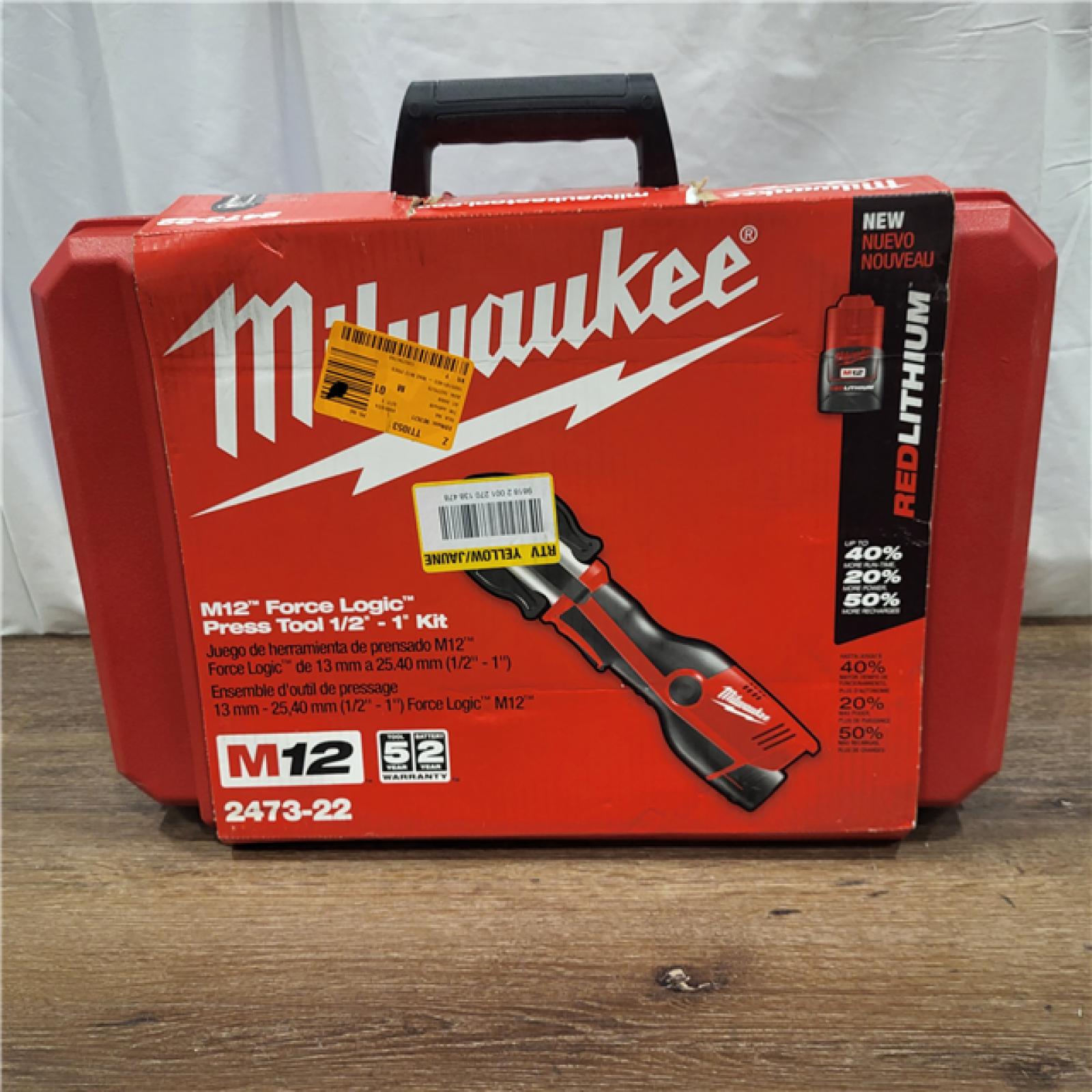 AS-IS Milwaukee M12 Force Logic Press Tool 1/2 in. to 1 in. Kit