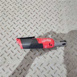 Houston location AS-IS MILWAUKEE M12 FUEL 12V Lithium-Ion Brushless Cordless High Speed 1/4 in. Ratchet (Tool-Only)