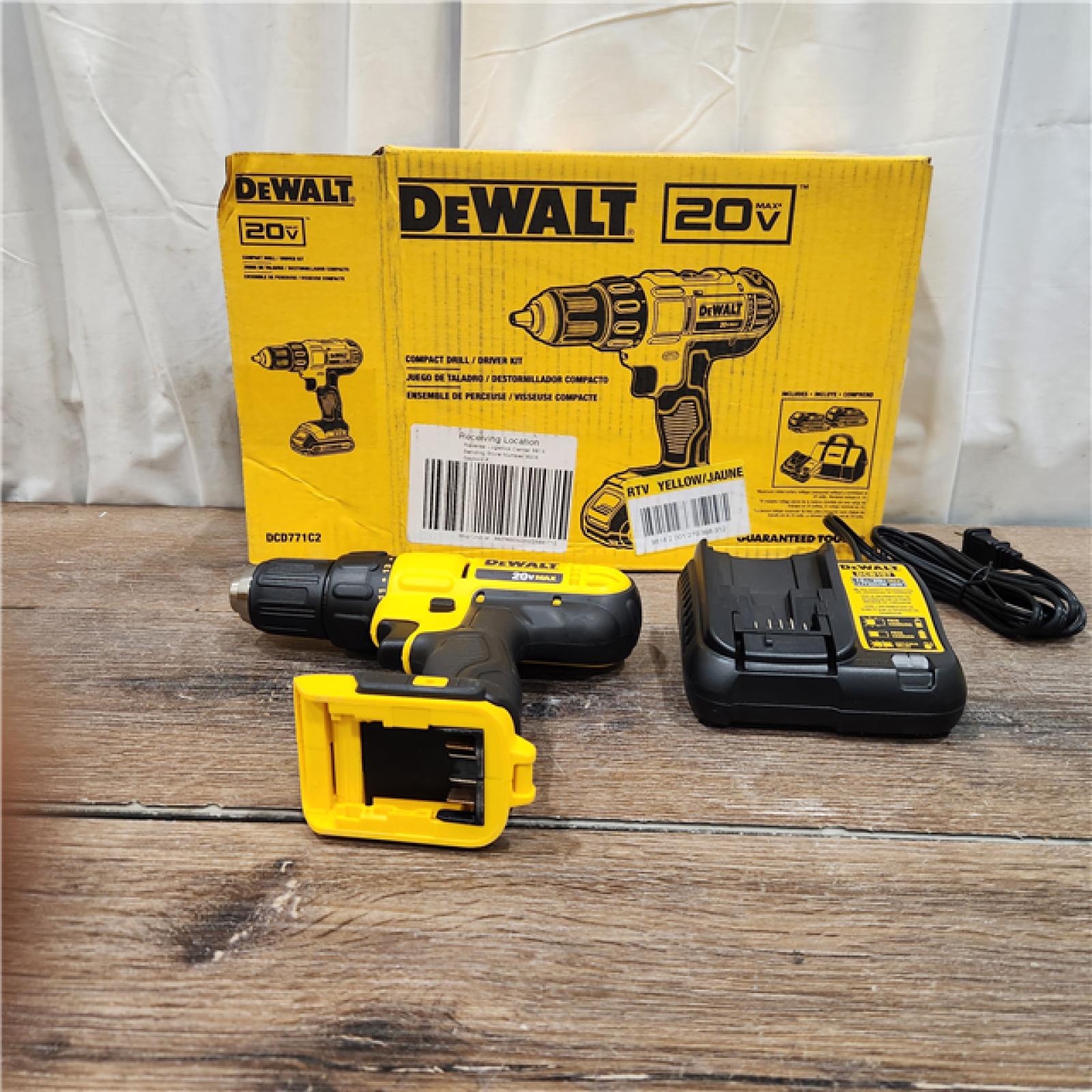 AS IS 20V MAX Cordless 1/2 in. Drill/Driver, (2) 20V 1.3Ah Batteries, Charger and Bag