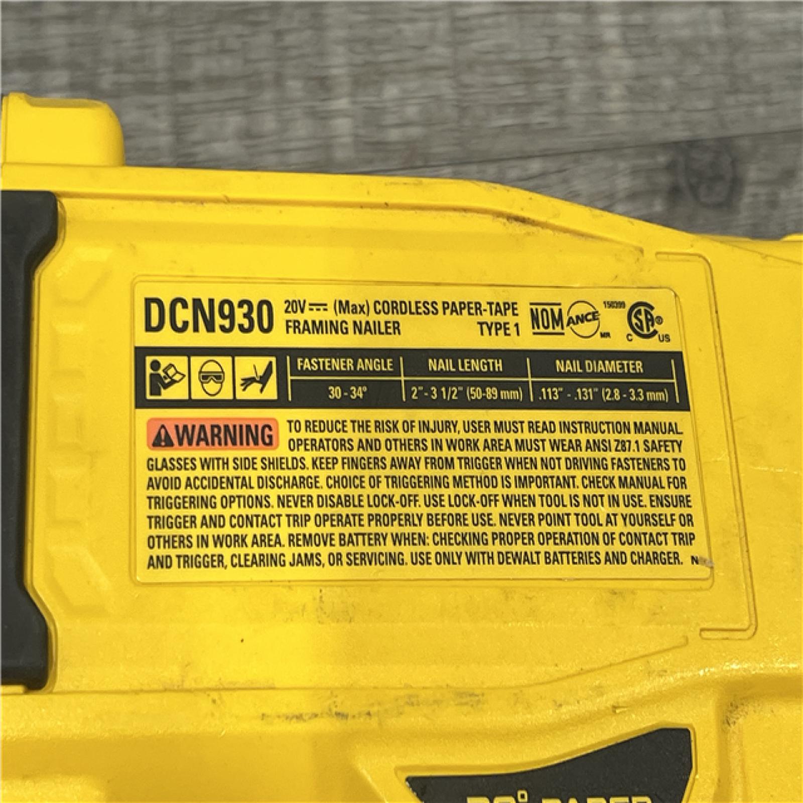 AS-IS DEWALT 20-Volt 30Â° Cordless Framing Nailer (Tool-Only)