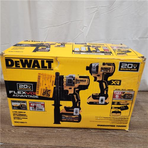 AS-IS DEWALT 20V MAX Cordless Brushless Hammer Drill/Driver 2 Tool Combo Kit with FLEXVOLT ADVANTAGE