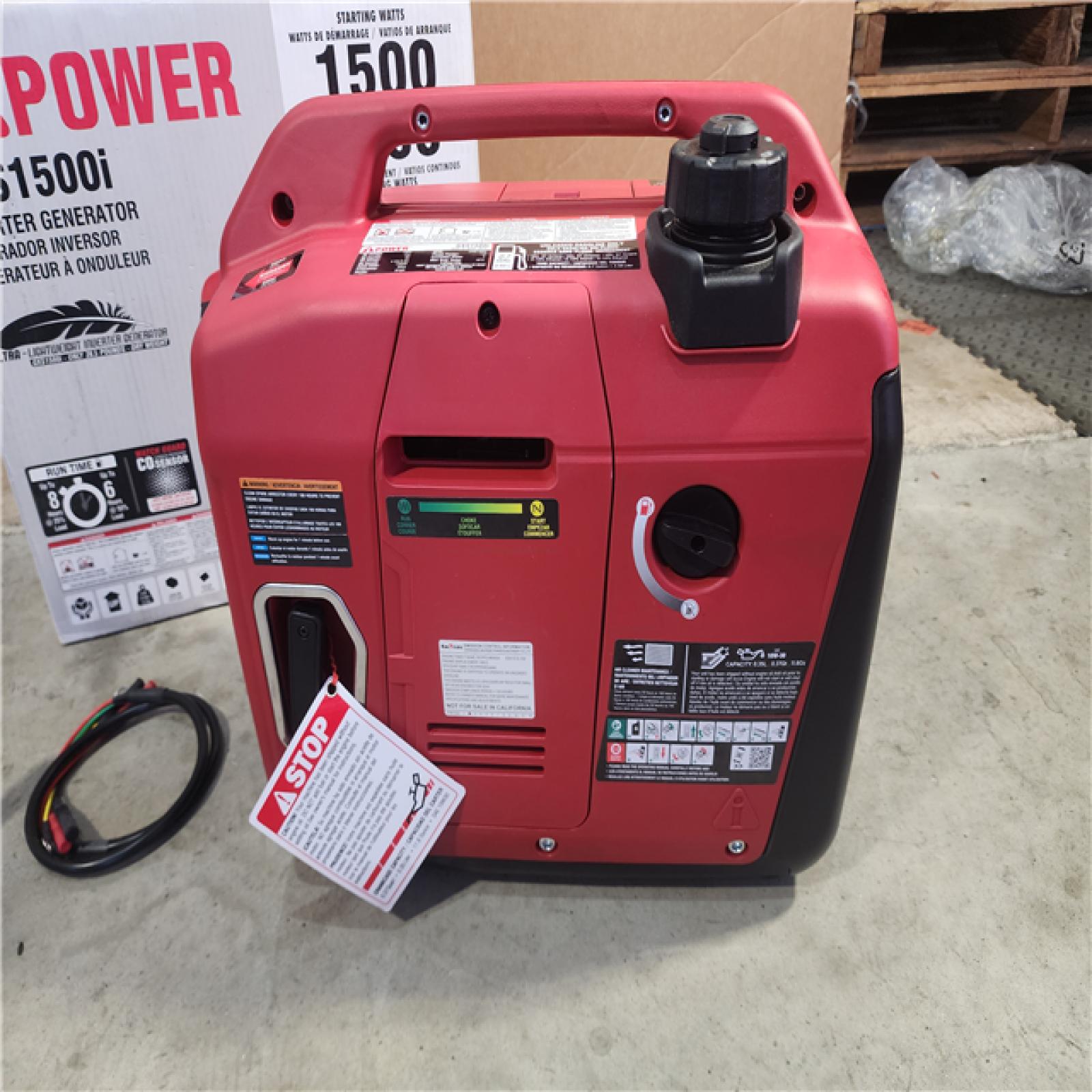 HOUSTON LOCATION - AS-IS 1500-Watt Recoil Start Gasoline Powered Ultra-Light Inverter Generator with 60cc OHV Engine and CO Sensor Shutdown