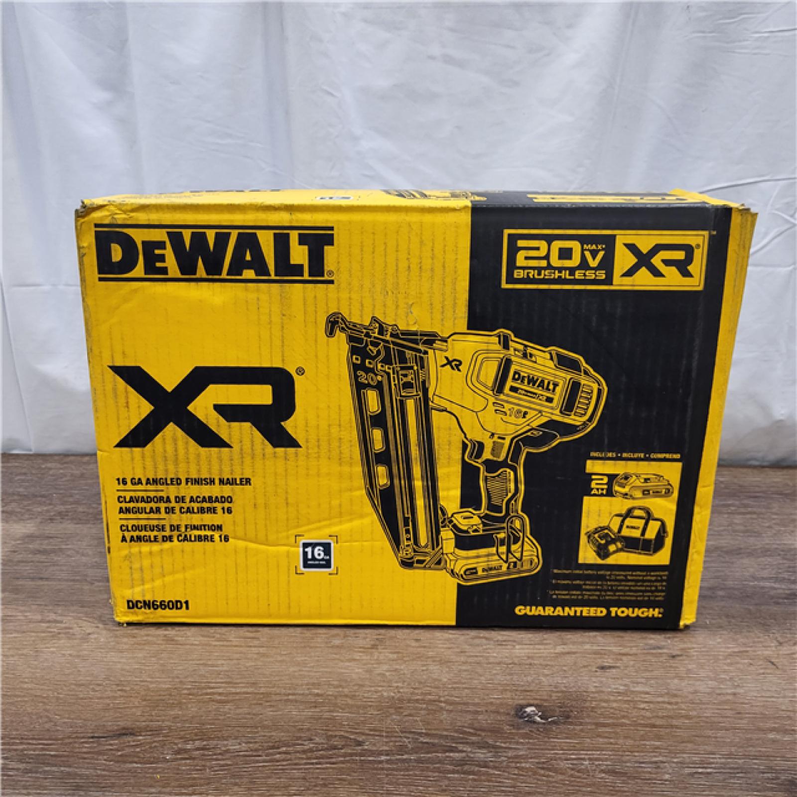 AS-IS DeWalt DCN660D1 20V 16 Gauge Cordless Angled Finish Nailer Kit W/ 2Ah Battery