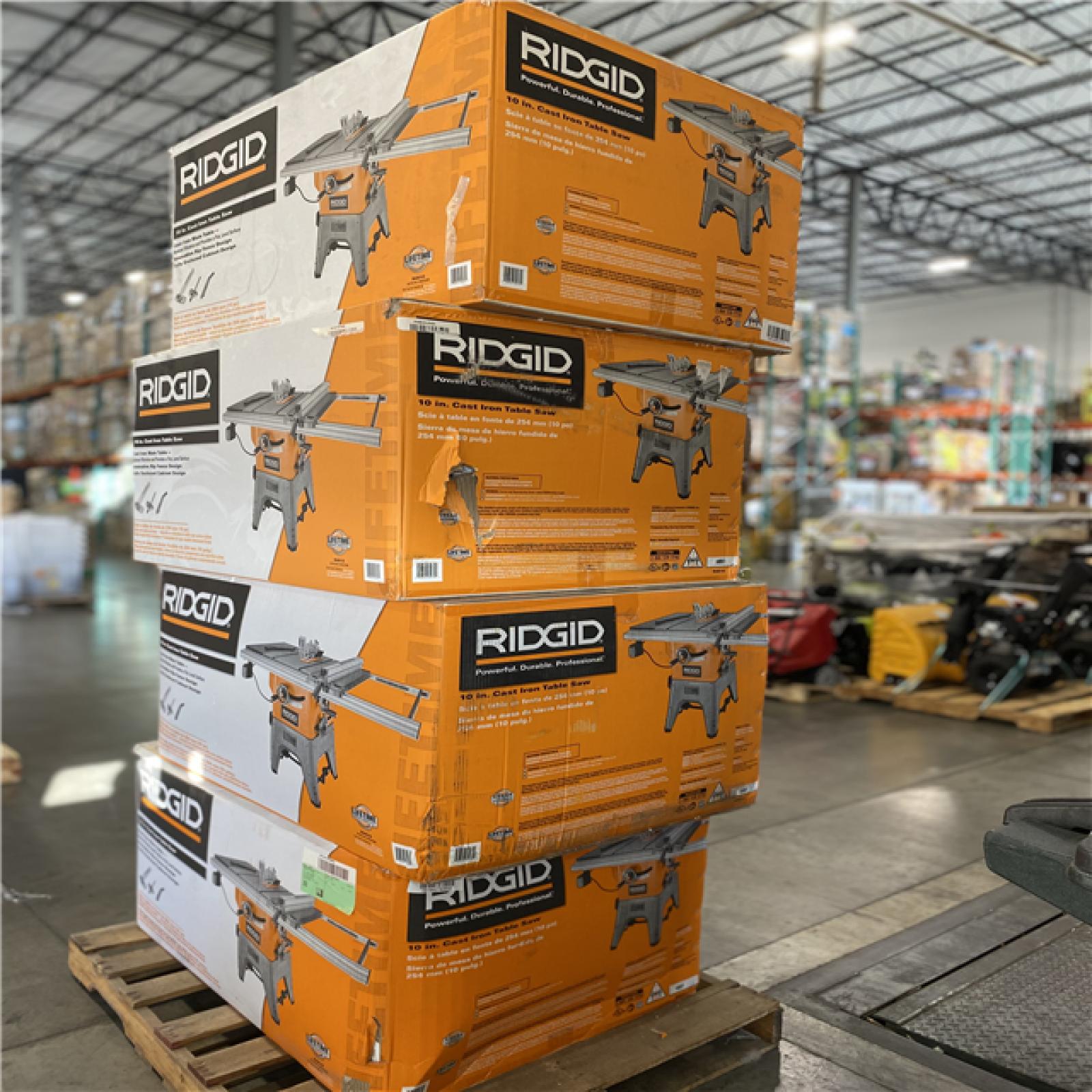 DALLAS LOCATION - RIDGID R4512Click To Copy 13 Amp 10 in. Professional Cast Iron Table Saw Orange PALLET (UNITS 4)