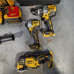 HOUSTON LOCATION - AS-IS (APPEARS LIKE NEW) DEWALT 20-Volt Lithium-Ion Cordless 3-Tool Combo Kit with FLEXVOLT 9 Ah and 20V 6 Ah Batteries and Charger