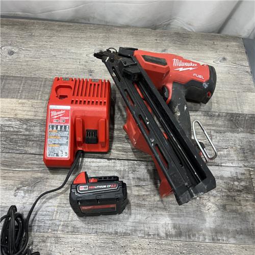 AS-IS MILWAUKEE M18 FUEL 18-Volt Lithium-Ion Brushless Cordless Gen II 15-Gauge Angled Finish Nailer Kit with 2.0Ah Battery and Charger