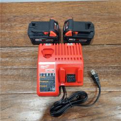 AS-IS Milwaukee M18 18-Volt Lithium-Ion XC Starter Kit with Two 5.0Ah Batteries / Charger (48-59-1852B)