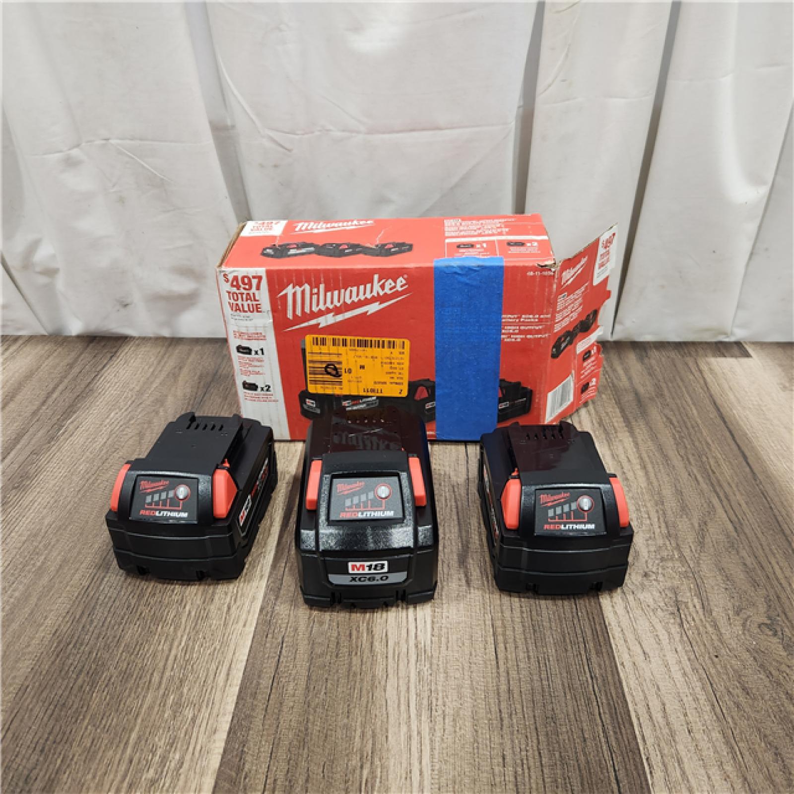 AS IS M18 18-Volt Lithium-Ion (1) High Output 6.0Ah Battery and (2) 5.0Ah Battery (3-Pack)