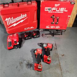 HOUSTON LOCATION - AS-IS (APPEARS LIKE NEW) Milwaukee M18 FUEL Cordless Brushless 2 Tool Hammer Drill and Impact Driver Kit 18 Volt 5 Amps