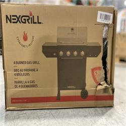 DALLAS LOCATION -Nexgrill 4-Burner Propane Gas Grill in Black with Stainless Steel Main Lid