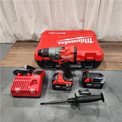 AS IS Milwaukee 2904-22 Hammer Drill Driver Kit with Batteries  Charger & Tool Case  Red