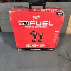 HOUSTON LOCATION - AS-IS (APPEARS LIKE NEW) Milwaukee M18 FUEL Cordless Brushless 2 Tool Hammer Drill and Impact Driver Kit 18 Volt 5 Amps