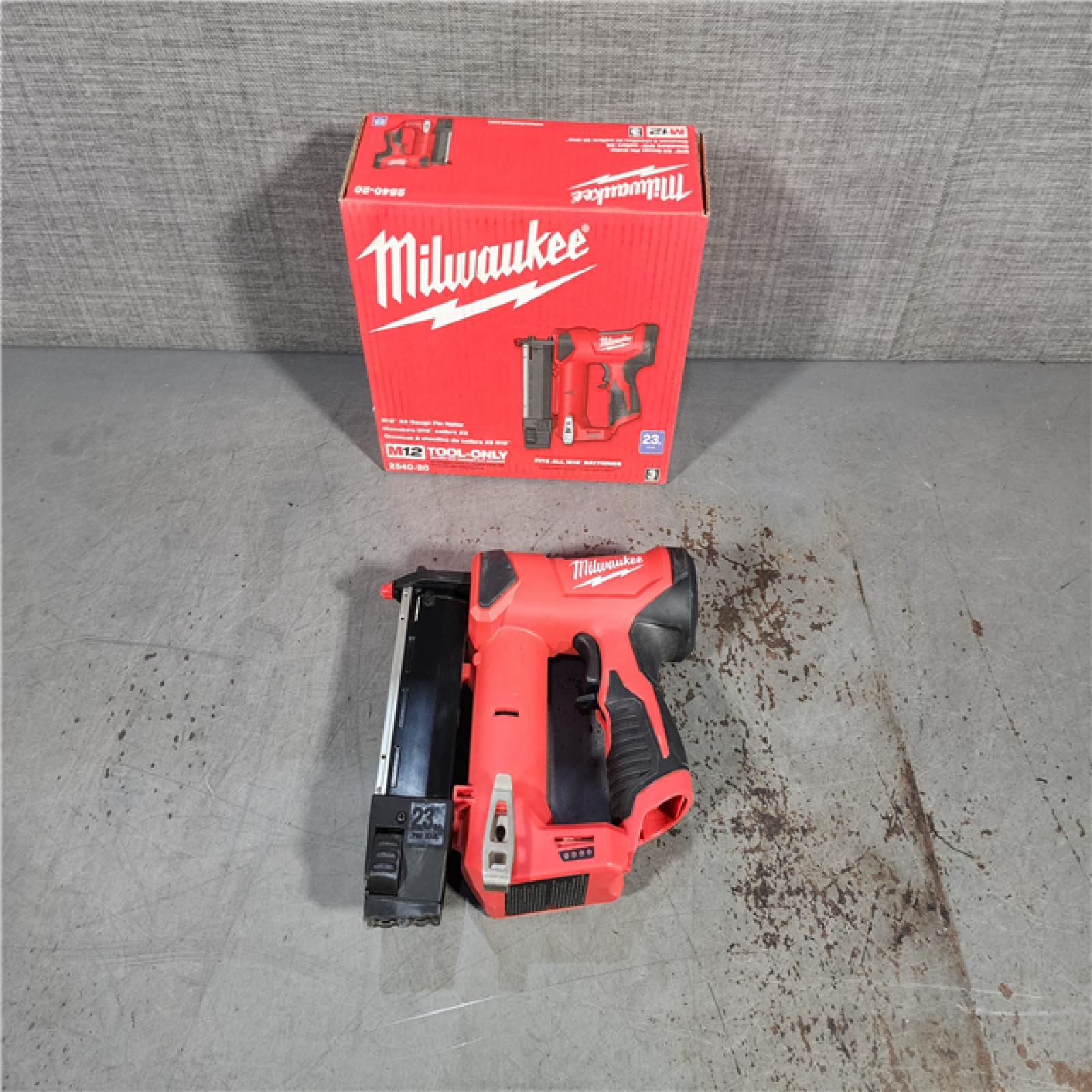 HOUSTON LOCATION - AS-IS (APPEARS LIKE NEW) Milwaukee 2540-20 12V 23 Gauge Cordless Pin Nailer (Tool Only)