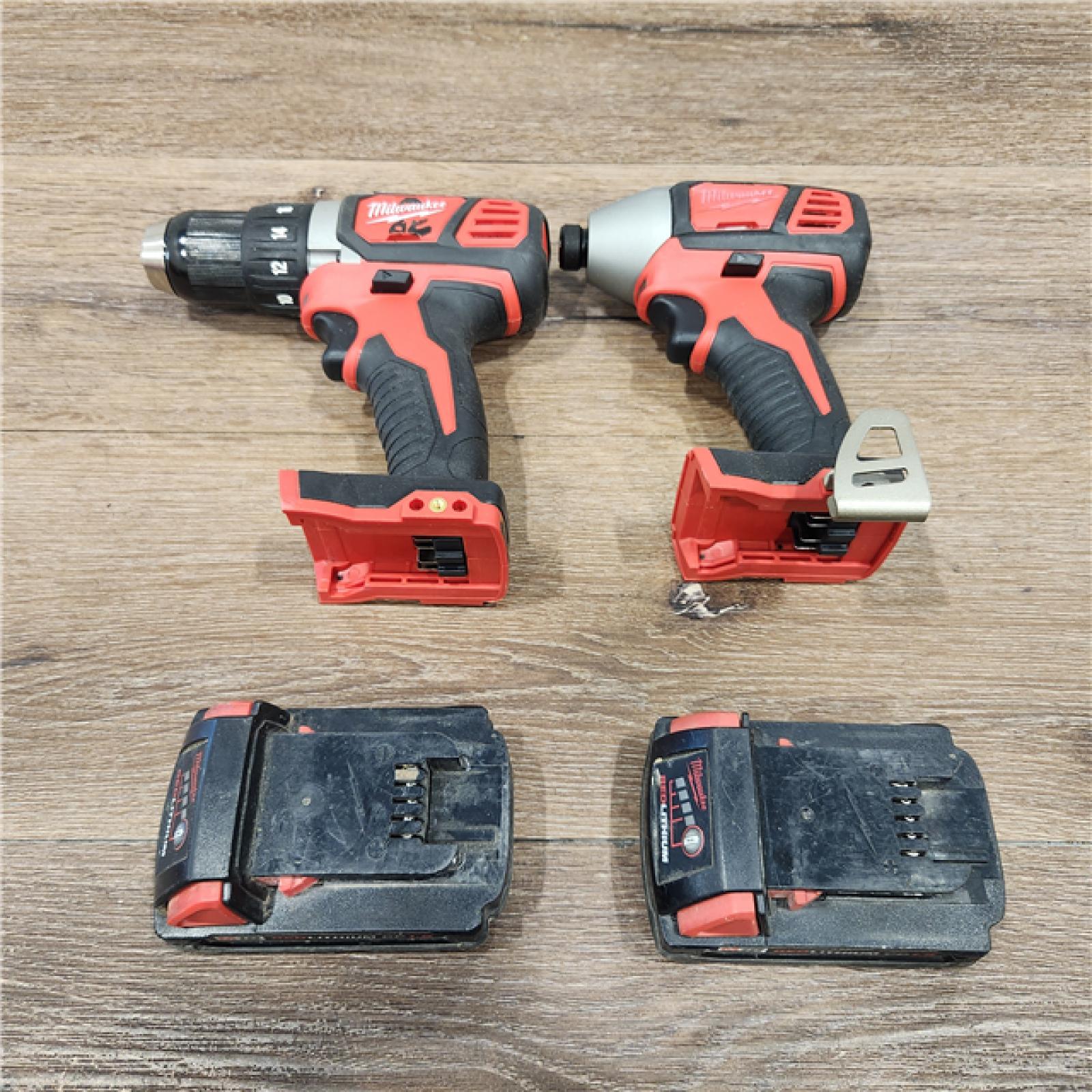 AS-IS Milwaukee M18 18V Cordless Brushed 2 Tool Drill/Driver and Impact Driver Kit