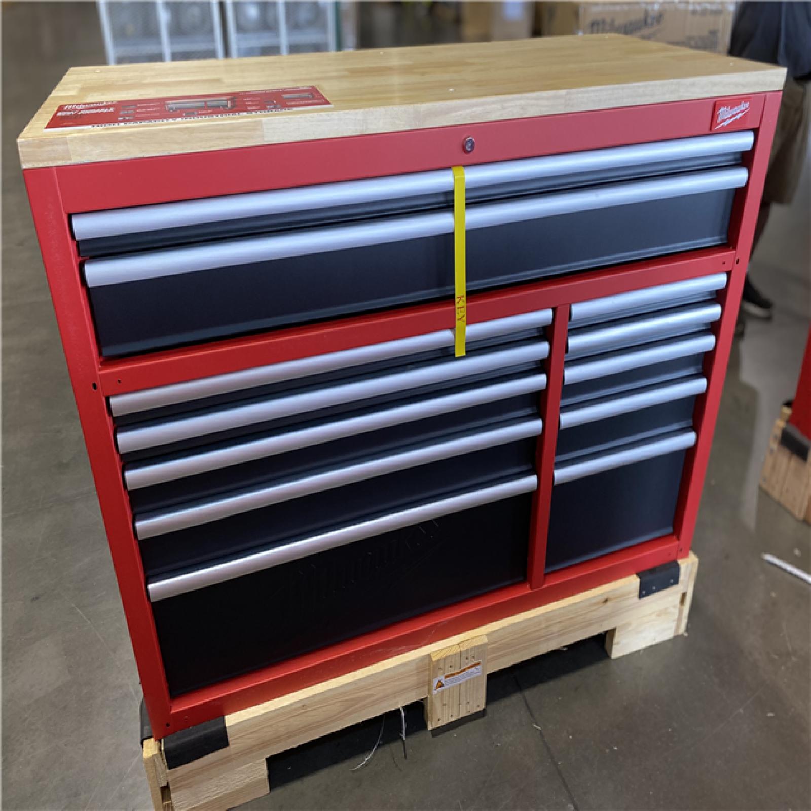 DALLAS LOCATION - Milwaukee Tool Storage 52 in. W Heavy Duty Red Mobile Workbench Cabinet