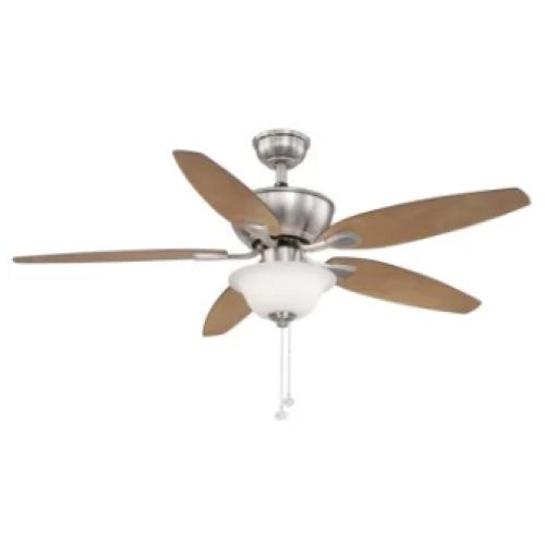 DALLAS LOCATION - Hampton Bay Carrolton Ii 52 In. Led Indoor Brushed Nickel Ceiling Fan With Light Kit PALLET - (27 UNITS)