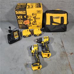 HOUSTON LOCATION - AS-IS DEWALT 20V MAX XR Hammer Drill and ATOMIC Impact Driver 2 Tool Cordless Combo Kit with (2) 4.0Ah Batteries, Charger, and Bag