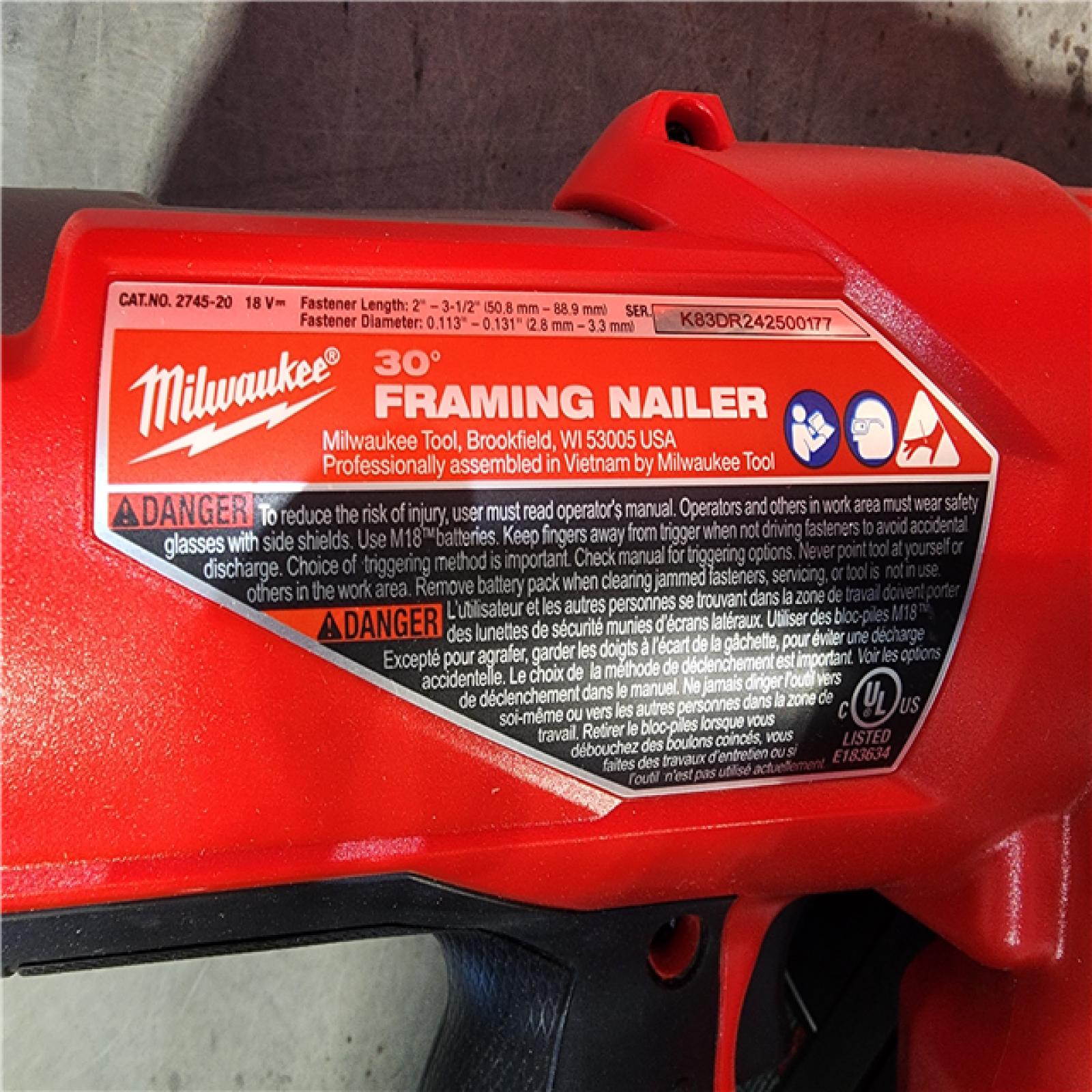 HOUSTON LOCATION - AS-IS M18 FUEL 3-1/2 in. 18-Volt 30-Degree Lithium-Ion Brushless Cordless Framing Nailer (Tool-Only)