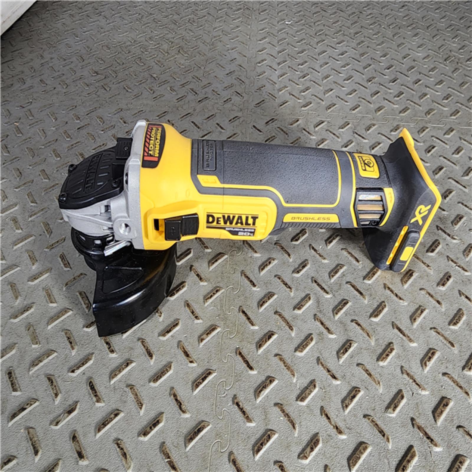 HOUSTON LOCATION - AS-IS (APPEARS LIKE NEW) DeWalt DCG405B 20V Max XR 4.5-Inch Slide Switch Small Angle Grinder (Tool Only)