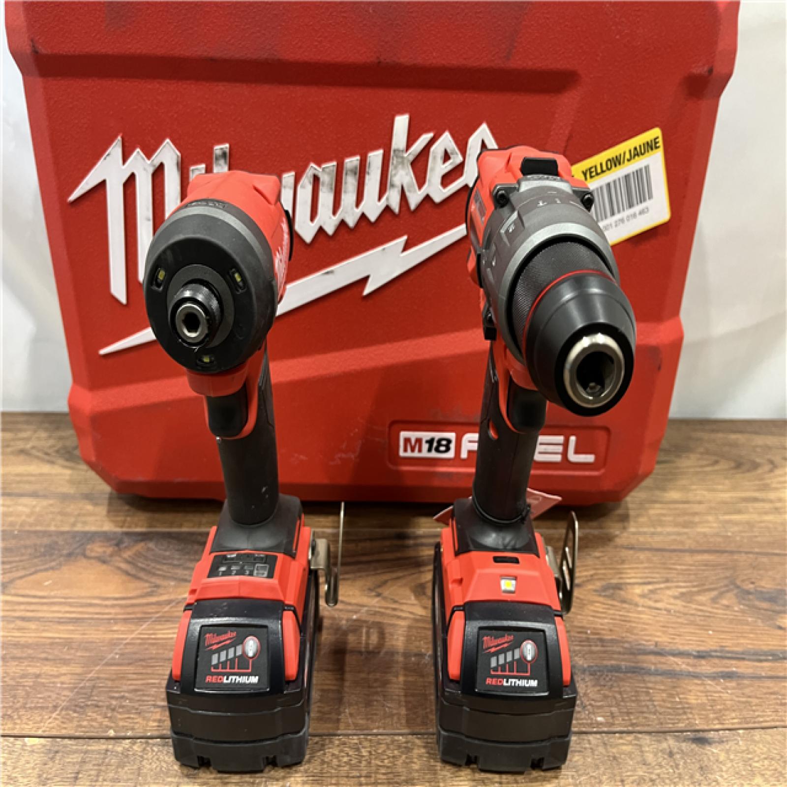 AS IS Milwaukee M18 FUEL 18V Lithium-Ion Brushless Cordless Hammer Drill and Impact Driver Combo Kit (2-Tool) with 2 Batteries