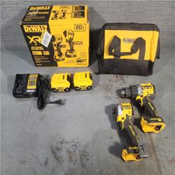 HOUSTON LOCATION - AS-IS DEWALT 20V MAX XR Hammer Drill and ATOMIC Impact Driver 2 Tool Cordless Combo Kit with (2) 4.0Ah Batteries, Charger, and Bag