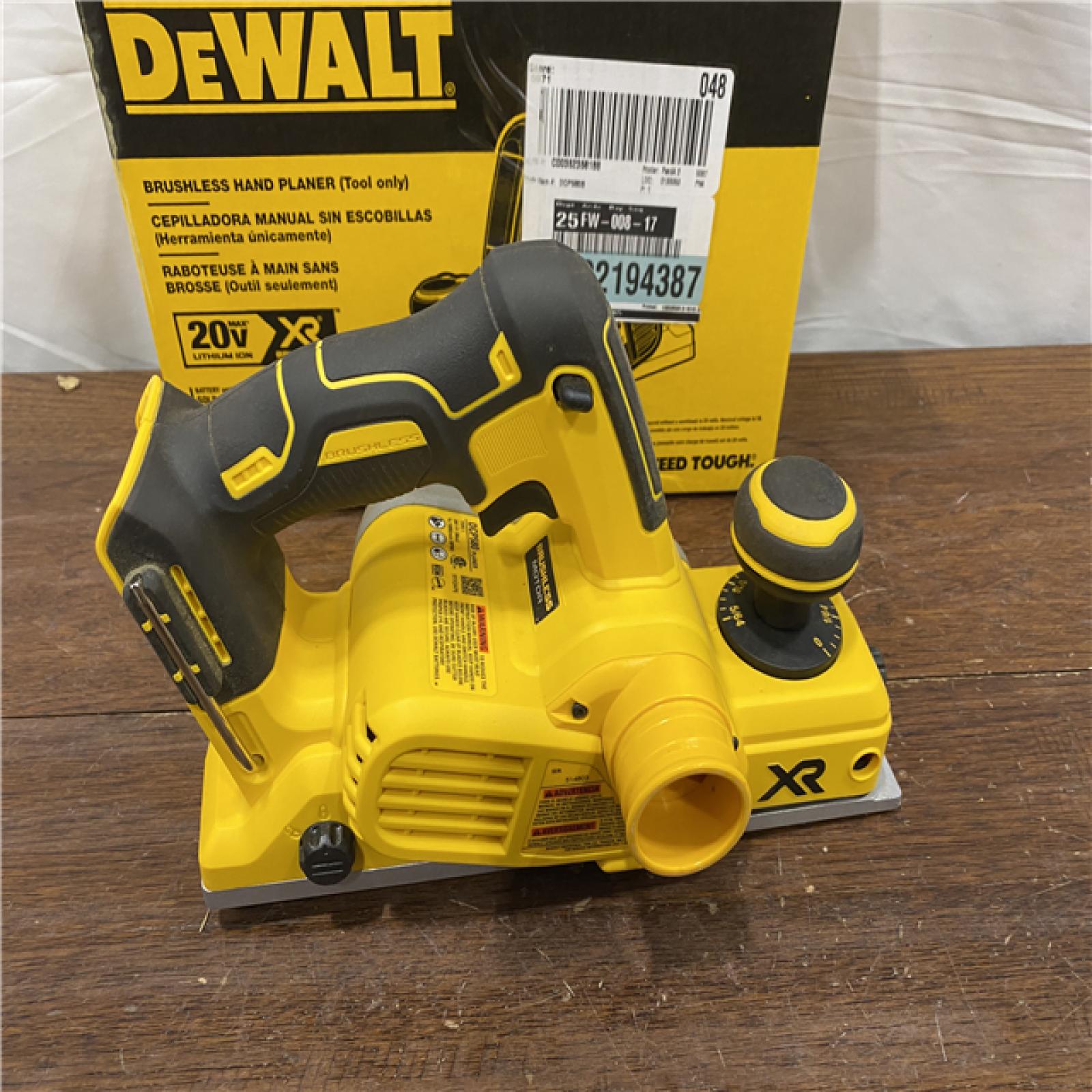 AS-ISDEWALT DCP580B 20V MAX Lithium Ion Brushless Planer