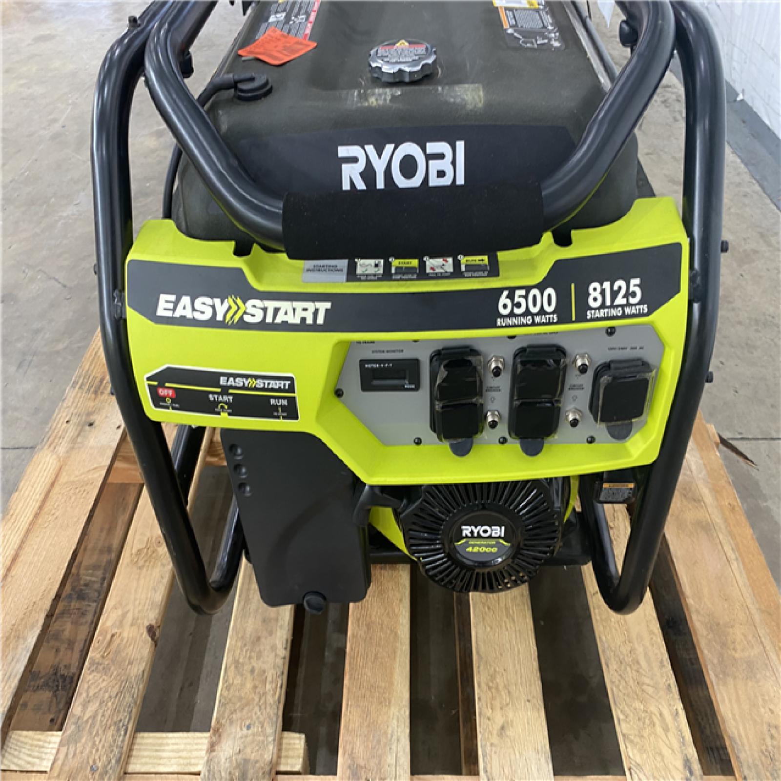 Houston Location - AS-IS Ryobi Easy Start 6,500 Running Watts 8,125 Starting Watts Generator