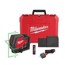 NEW! - Milwaukee Green 100 ft. Cross Line and Plumb Points Rechargeable Laser Level with REDLITHIUM Lithium-Ion USB Battery and Charger