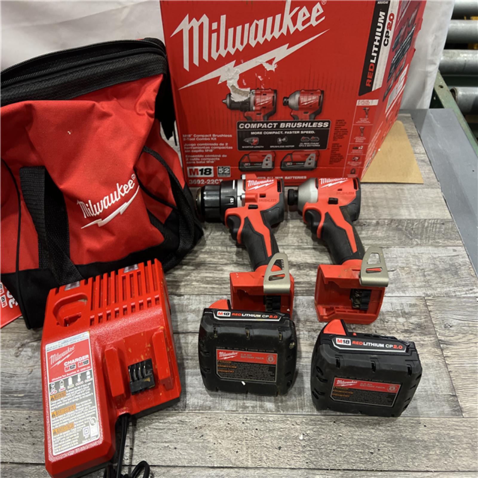 AS-IS Milwaukee M18 Compact Brushless 2-Tool Combo Kit