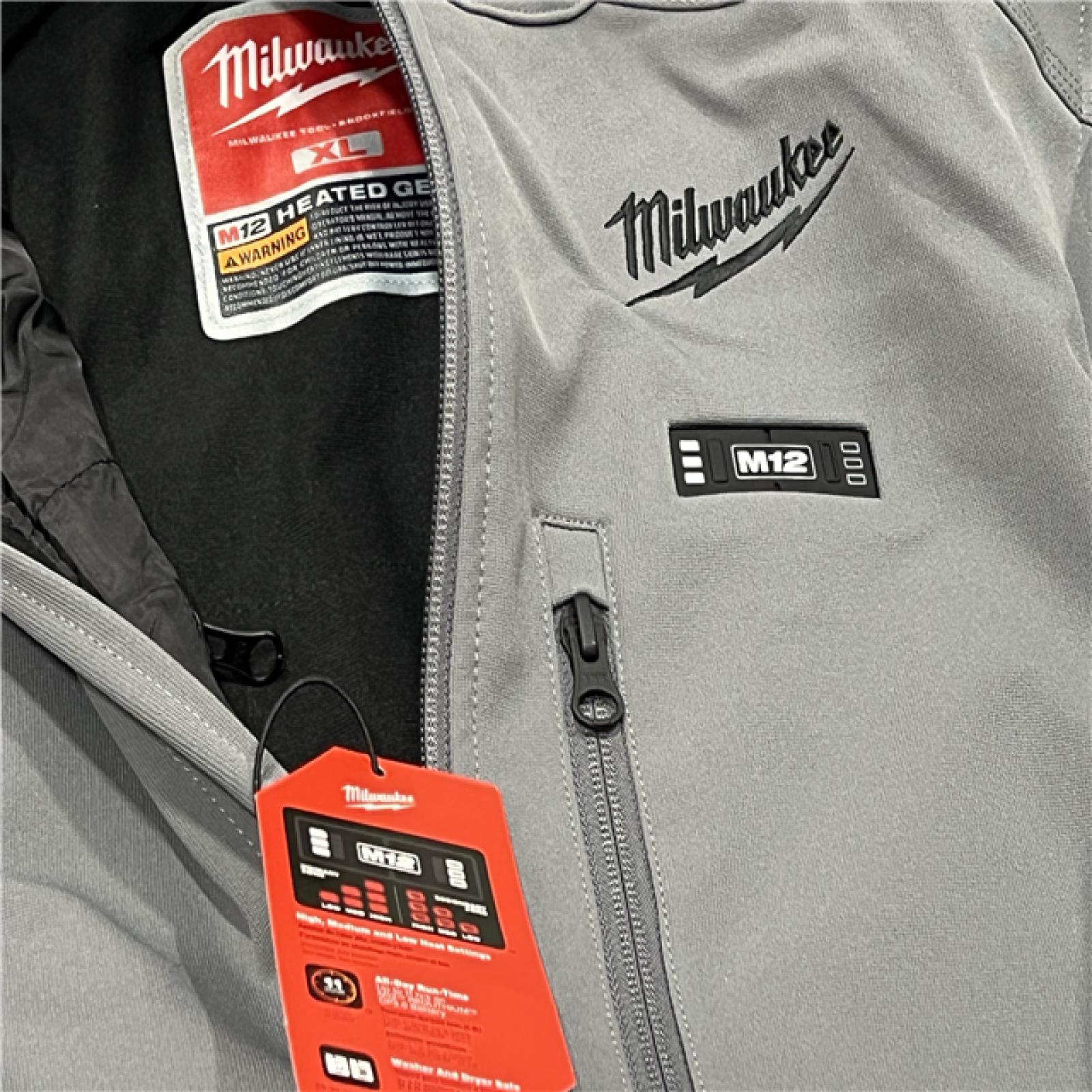 AS-IS Milwaukee M12 Lithium-Ion Gray Heated TOUGHShell Jacket Kit (X-Large)