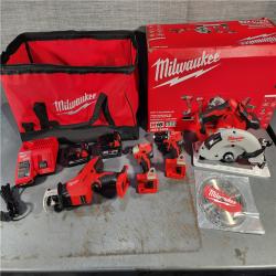 HOUSTON LOCATION - AS-IS Milwaukee M18 18-Volt Lithium-Ion Brushless Cordless Combo Kit (4-Tool) with 2-Batteries, 1-Charger and Tool Bag