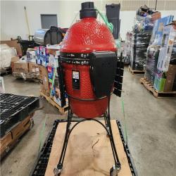 Phoenix Location Kamado Joe Big Joe II 24 in. Charcoal Grill in Red with Cart, Side Shelves, Grate Gripper, and Ash Tool