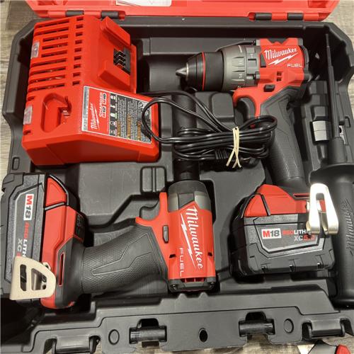 AS-IS MILWAUKEE M18 FUEL 18V Lithium-Ion Brushless Cordless Hammer Drill and Impact Driver Combo Kit (2-Tool) with 2 Batteries