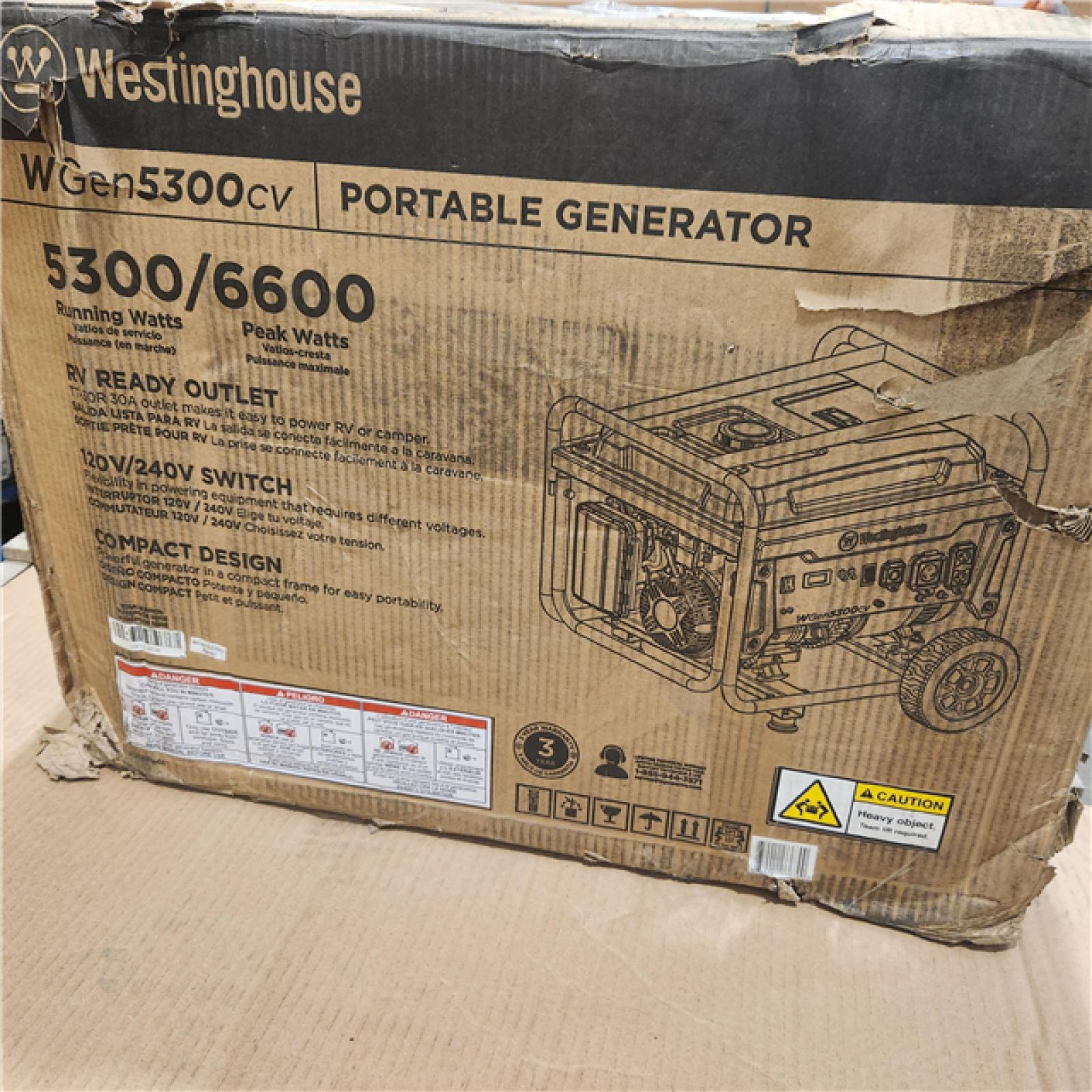 Dallas Location - As-Is Westinghouse 6,600/5,300-Watt Gas Powered Portable Generator