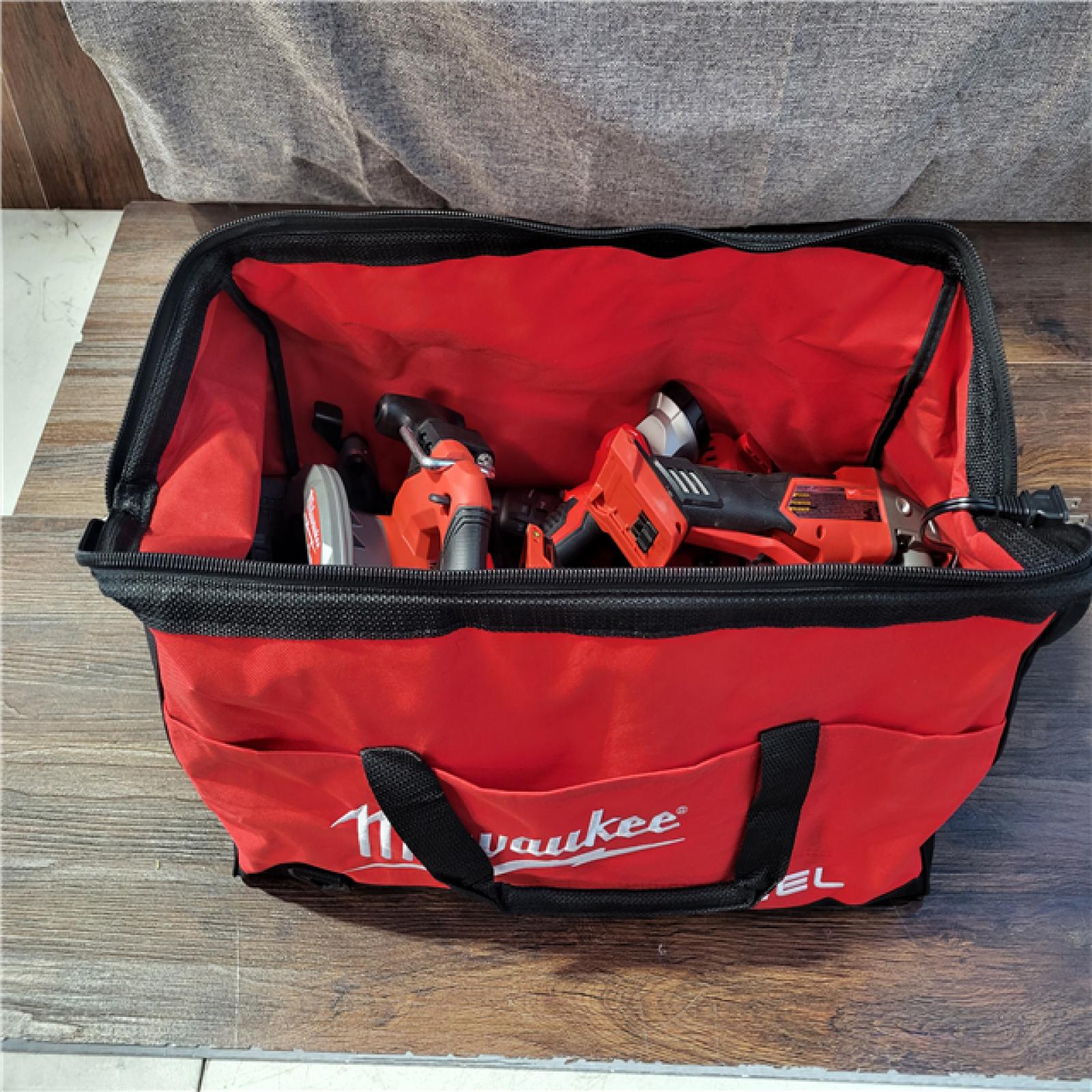 CALIFORNIA AS-IS MILWAUKEE M18 FUEL 5-TOOL COMBO KIT(BATTERIES,CHARGER,AND BAG INCLUDED)