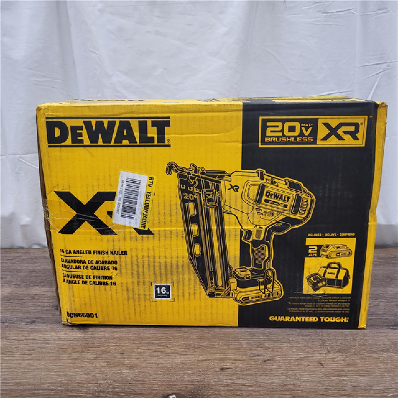 AS-IS DeWalt DCN660D1 20V 16 Gauge Cordless Angled Finish Nailer Kit W/ 2Ah Battery